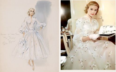 The original Helen Rose design and Kelly wearing it in High Society.