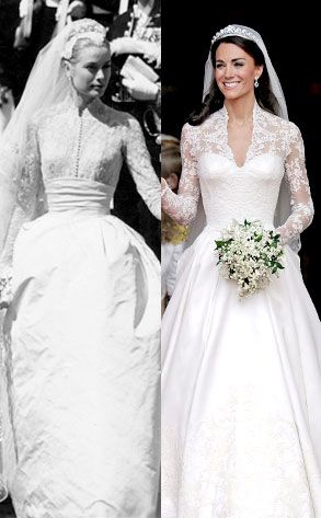 The Duchess of Cambridge's wedding dress  in 2011 was said to be inspired by The Princess of Monaco's dress in 1956.