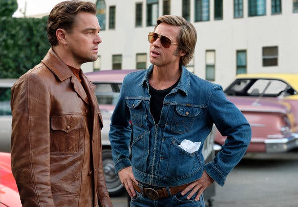 Leonardo DiCaprio and Brad Pitt in a scene from the film.